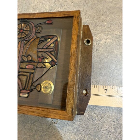 Wooden Key Holder Wall Mount VTG Stained Glass Antique Car Ford Model T Fob Trac - Picture 9 of 16